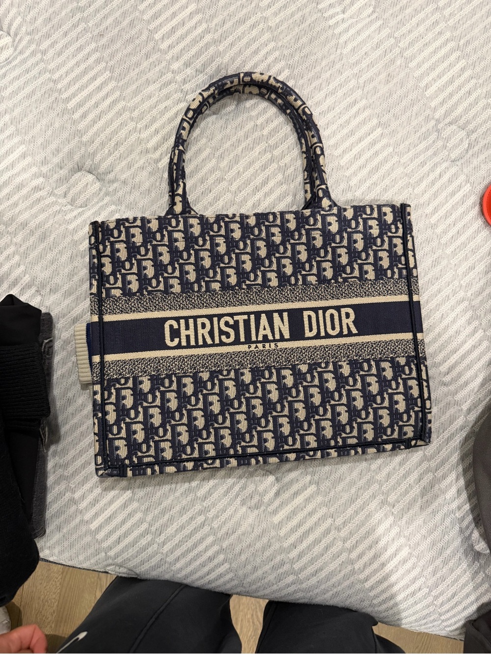 Dior Navy and Cream Canvas Book Tote - Christian Dior